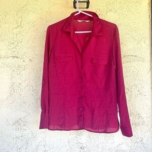 Long Sleeve Button Up Blouse sz M